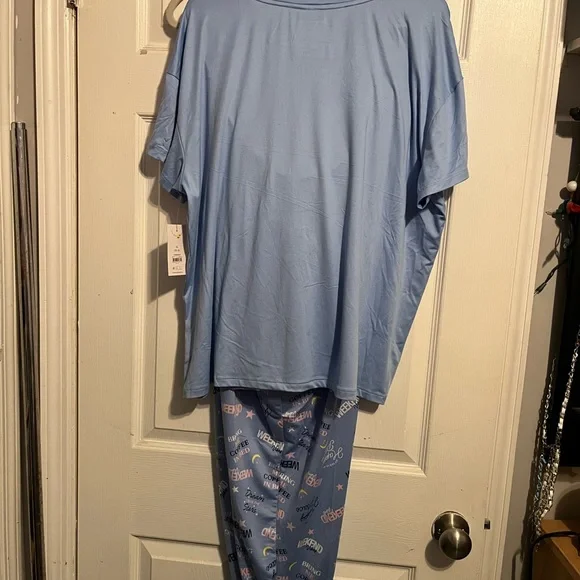 Weekend Vibes Women's Light Blue Pajama Set - Picture 2 of 8